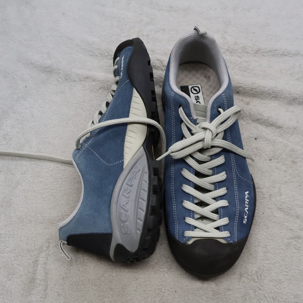 Scarpa Unisex M9 W10 Hiking Shoes Blue Mojito Suede Vibram Climbing Trekking Y2K